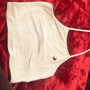 Gray halter crop top